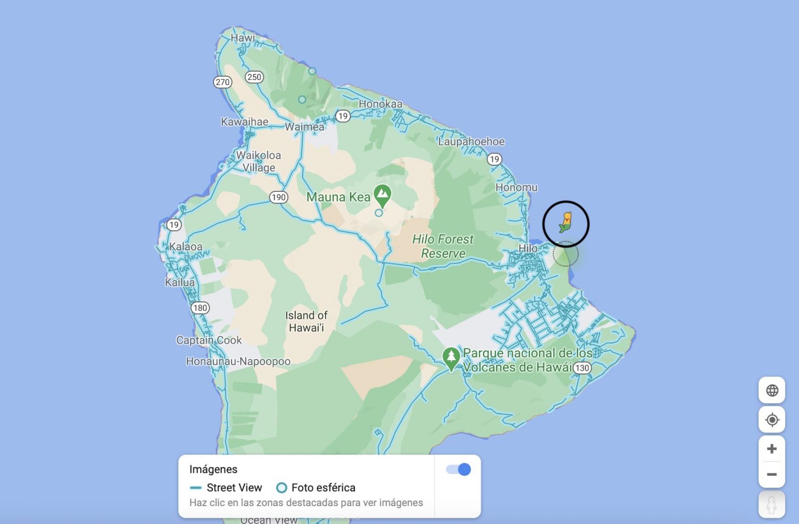 Pegman como sirena en Hawaii. Secretos y Curiosidades de Google Maps
