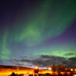Auroras Boreales en el camping de Húsavík. Ruta de 15 días por Islandia en furgoneta camper