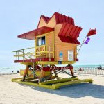 Casetas de vigilancia en Miami Beach. Ruta de 7 días por Florida.